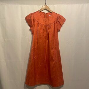 Share Calypso Silk Dress Coral Cap Sleeve Boho Coastal Quiet Luxury Women's Size